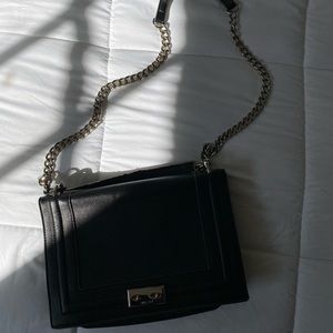 Nine West Black Crossbody with Silver Chain